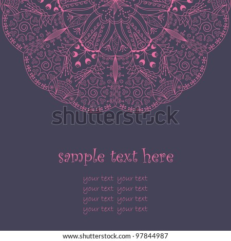 modern card with lace decoration