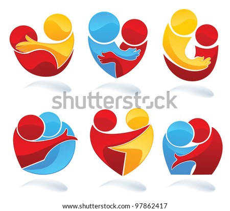 vector set of people, family, love and communication