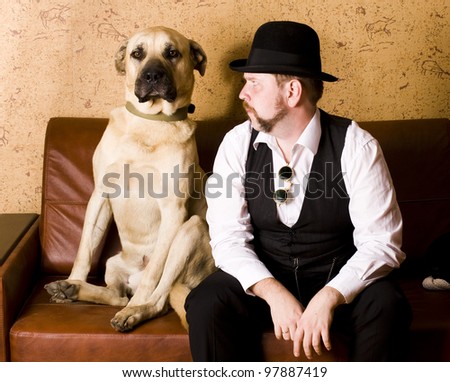 Dog with man