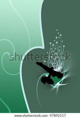 High diving background with space (poster, web, leaflet, magazine)