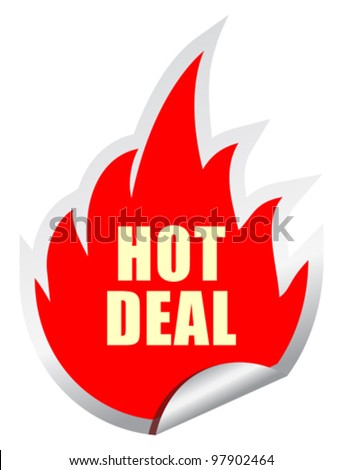 Hot deal vector sticker, eps10 illustration