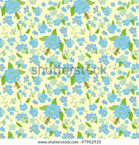 Floral seamless pattern. Abstract elegance vector illustration texture with forget-me-not.