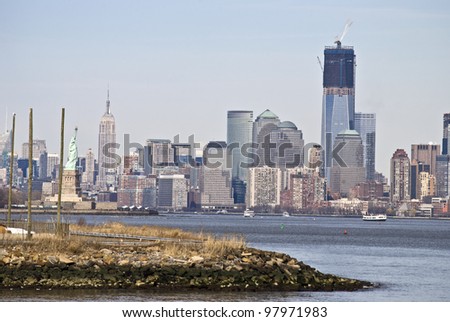 "Freedom Tower View" A new view of lower Manhattan with The Freedom Tower under construction.