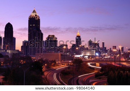 The Downtown Atlanta, Georgia Skyline.