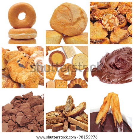 a collage of nine pictures of different pastries and bakery items