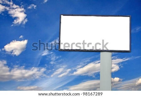 Empty Billboard on cloudy sky