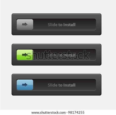 Set of slide lock buttons (log-in , security connection, status) Royalty-Free Stock Photo #98174255
