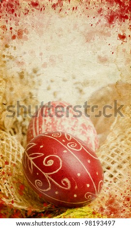 Vintage photo of  easter eggs