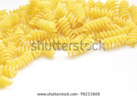 Closeup  italian pasta isolated on white