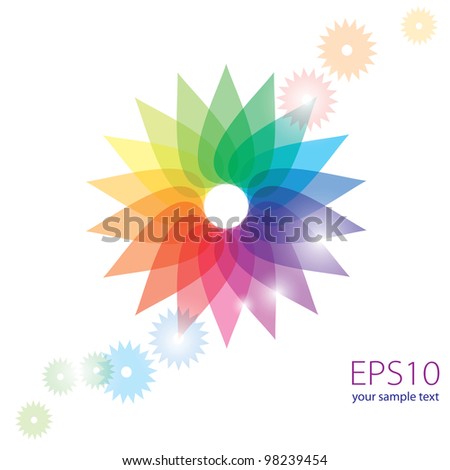 Colorful stylized flower in rainbow colors