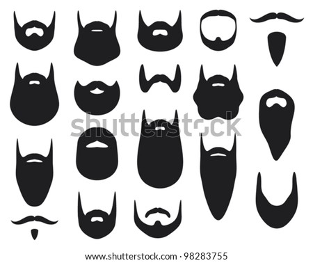 Set of beard silhouettes Royalty-Free Stock Photo #98283755