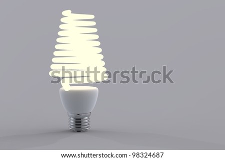 Energy saving light bulb close up in studio.