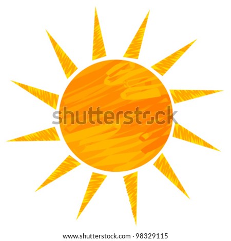 Sun drawing. Vector illustration