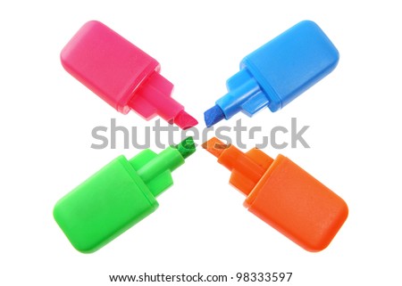 Highlighters on White Background