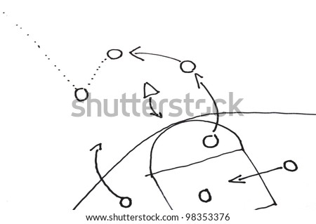 game strategy plan on white background with copyspace
