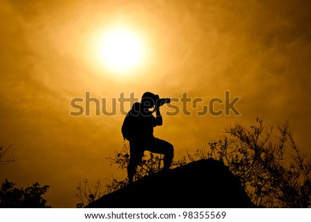 Silhouette of Photographer on the mountain