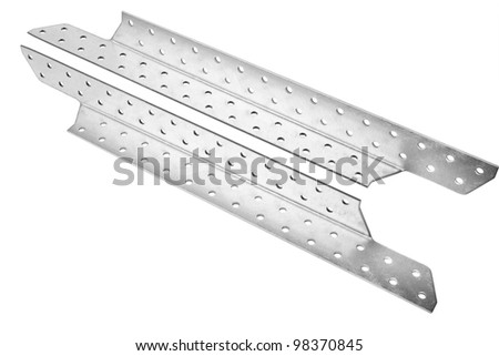metallic tools: purlin anchors isolated on white background