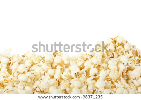 Popcorn border isolated on white, clipping path included Royalty-Free Stock Photo #98371235