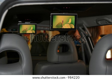 futuristic car with video and audio hifi systems