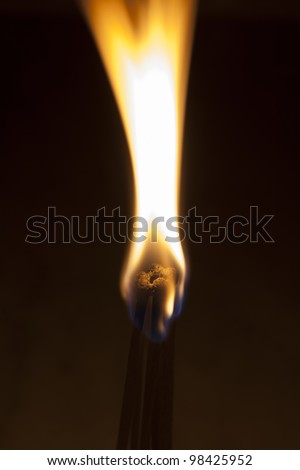 burning match  with a  background
