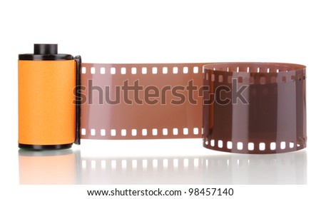 New photo film in cartridge isolated on white