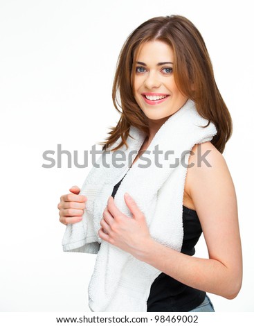 sport woman isolated on white background
