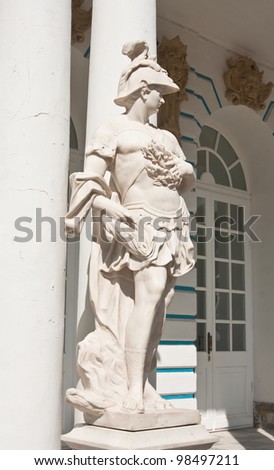 The statue in the ensemble of the Catherine Palace. St. Petersburg, Tsarskoye Selo. Russia