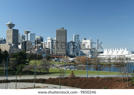 Vancouver's downtown core as seen from the east