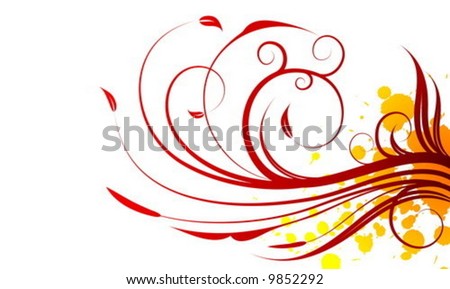 spring vector illustration with floral motive on white background
