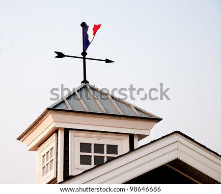 The Old weather vane on roof top