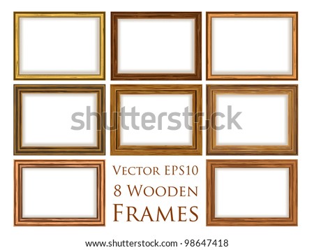 Vector wooden frame set.
