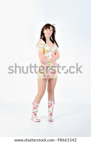 girl with flowered dress