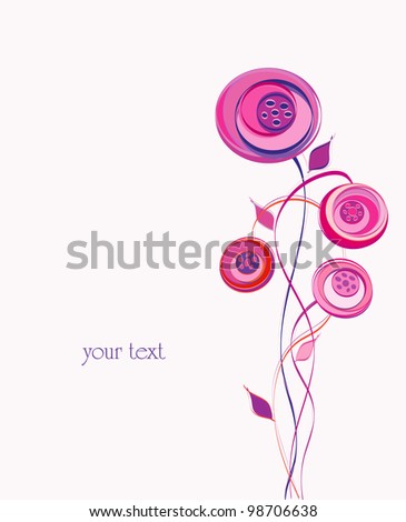 artificial flower illustration, bouquet, copy space