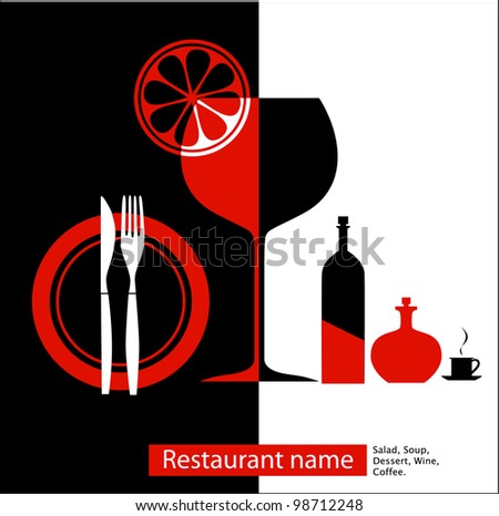 Black & red menu for cafe, restaurant