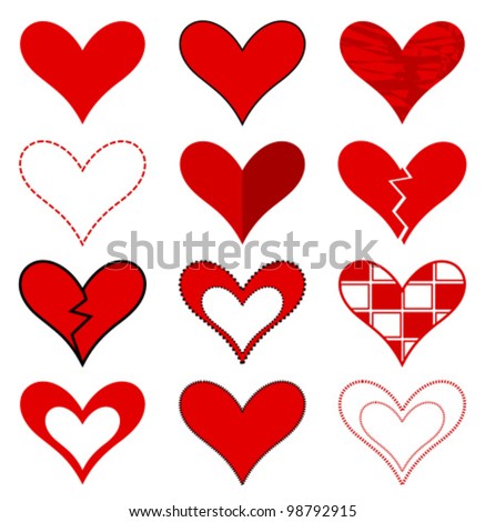 Hearts collection. Vector illustration