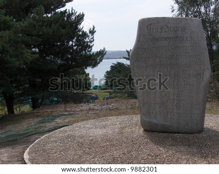 Scouts stone on Brownsea Island