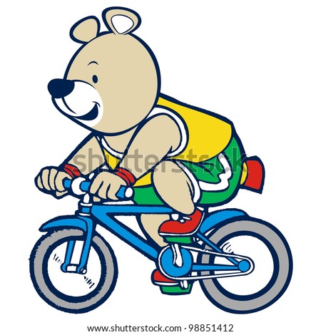 bear riding a bike