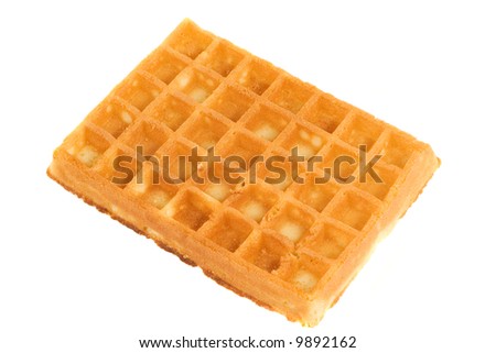 photo of a single waffle isolated