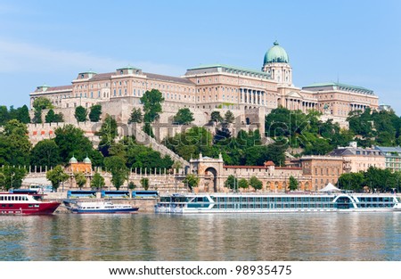 Budapest Royal Palace morning view. Royalty-Free Stock Photo #98935475