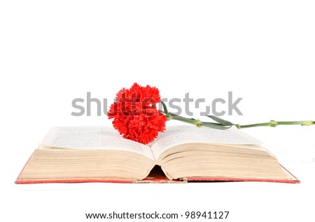 Carnation and book