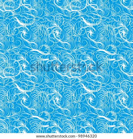 abstract seamless pattern with curling branches. Vector illustration