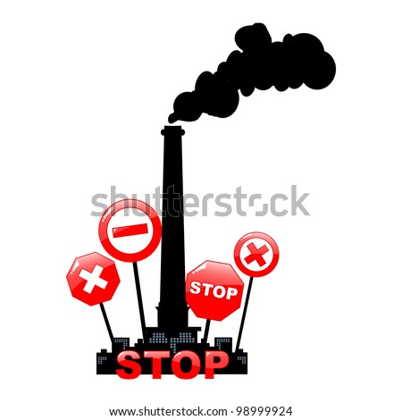 stop pollution environmental background - vector illustration Royalty-Free Stock Photo #98999924