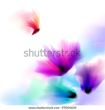 Spring and summer floral watercolor background vector