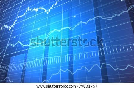 Stock Market Graph and Bar Chart