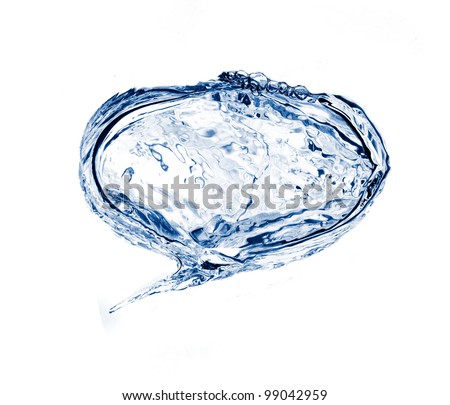 Comics thought bubble made out of water isolated on white background