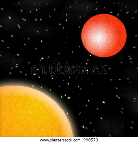 The sun and a red planet (maybe mars)
