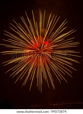 Colorful fireworks in the night.