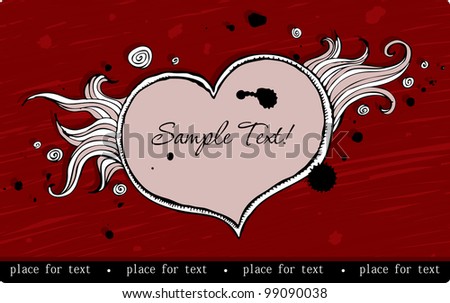 Floral heart. Heart made of abstract ornament.Doodle Heart