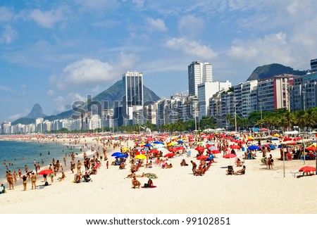 Beach Leme and Copacabana in Rio de Janeiro