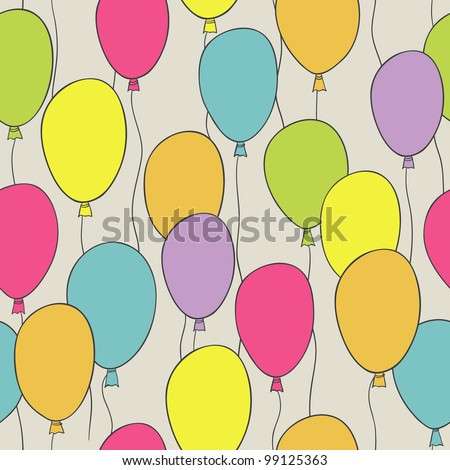 Seamless colorful balloon pattern. Vector illustration